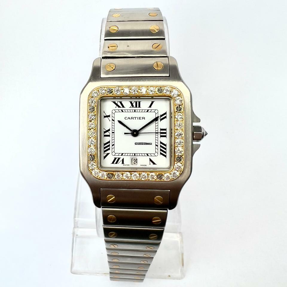  Cartier Santos Galbée 29mm Quartz 2 Tone 1.2TCW Diamond Watch </h1> 