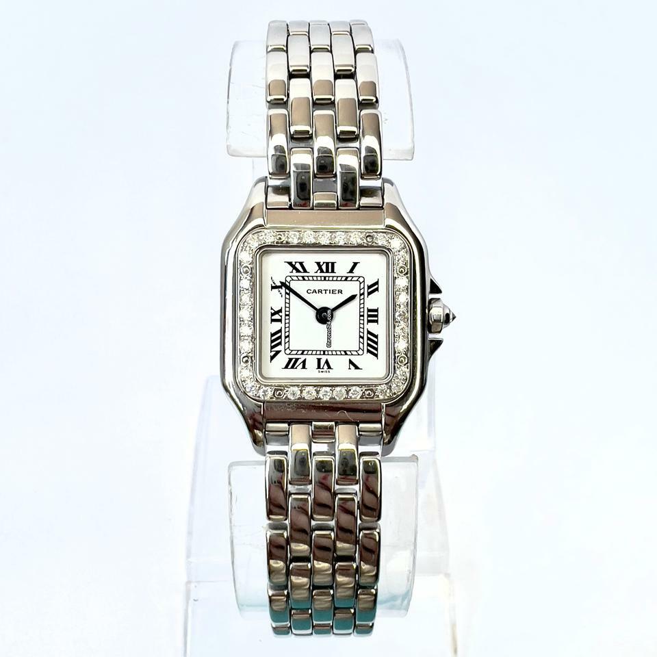 Cartier Panthère 23mm Quartz Steel 0.32TCW DIAMOND Watch </h1>