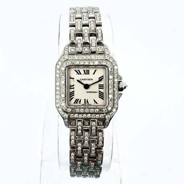  Cartier Panthère 23mm Quartz Steel 3.28TCW DIAMOND Watch </h1> 
