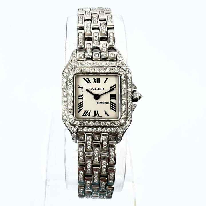  Cartier Panthère 23mm Quartz Steel 3.28TCW DIAMOND Watch </h1> 