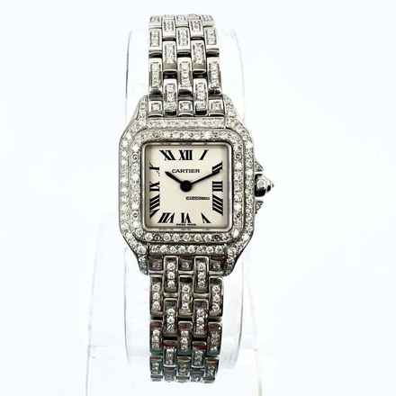  Cartier Panthère 23mm Quartz Steel 3.28TCW DIAMOND Watch </h1> 