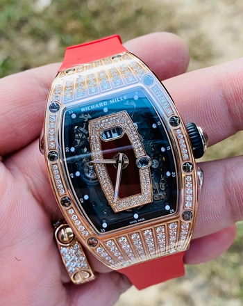 2020 Paper Richard Mille RM 037 Rose Gold Med Set Diamonds Red Lip