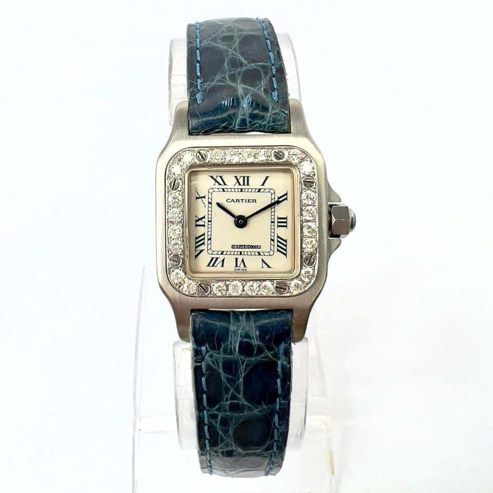 Cartier Santos Galbée 24mm Quartz Steel 0.69TCW DIAMOND Watch </h1>
