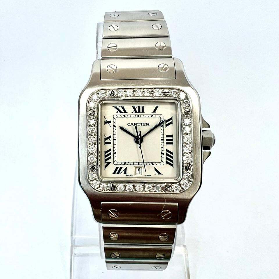  Cartier Santos Galbée 29mm Quartz Steel 0.85TCW Diamond Watch NEW Model </h1> 