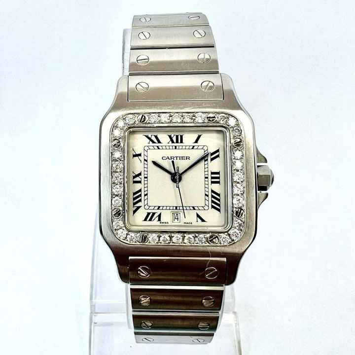  Cartier Santos Galbée 29mm Quartz Steel 0.85TCW Diamond Watch NEW Model </h1> 