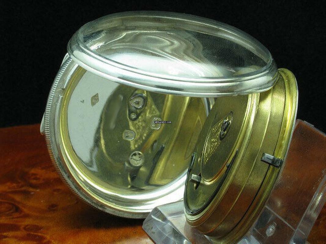 Thumbnail von John Fleckner 925 Silber Open Face Taschenuhr Schlüsselaufzug Durchmesser 52,3mm </h1>