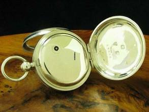 Thumbnail von Thomas Peter Hewitt 925 Sterling Silber Open Face Spindeltaschenuhr </h1>