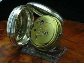 Thumbnail von Russel & Co 925 Silber Open Face Taschenuhr Schlüsselaufzug </h1>