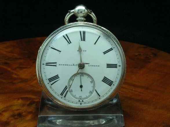  Russel & Co 925 Silber Open Face Taschenuhr Schlüsselaufzug </h1> 