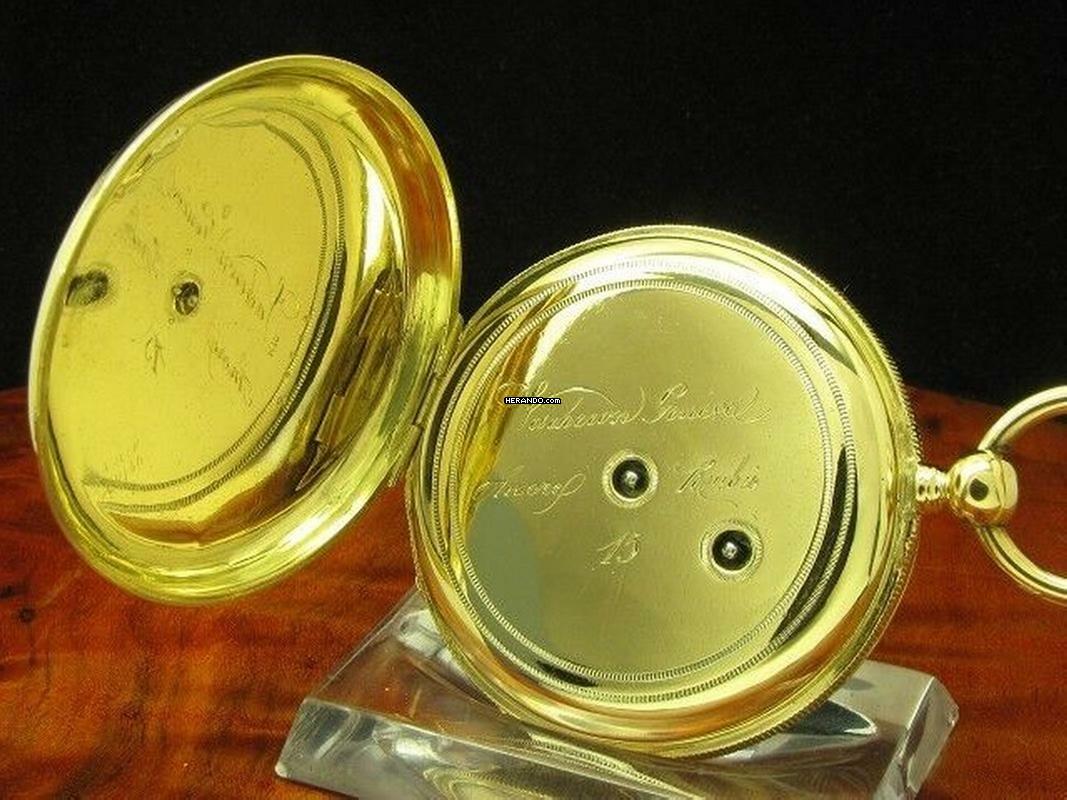 Thumbnail von Vacheron Geneve 18kt 750 Gold Open Face Taschenuhr Schlüsselaufzug </h1>