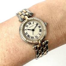 Thumbnail von Cartier Panthère VENDOME Quartz 24mm 2 Row Gold 0.26TCW Diamond Watch </h1>