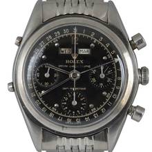 Thumbnail von Rolex Chronograph Dato Compax 4767 Jean-Claude Killy chronograph black dial very rare 1947's
