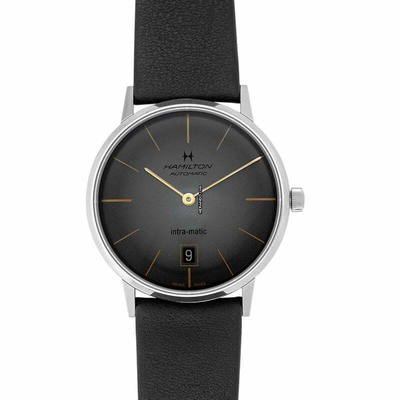 Hamilton Intra-Matic H38755781 - American Classic Automatic Black Dial Stainless Steel Men's Watch </h1>