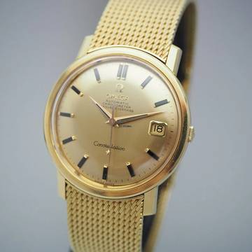  Omega Constellation Vintage Automatik 168.010/11 Gold 18K/750 Omega Box TOP 