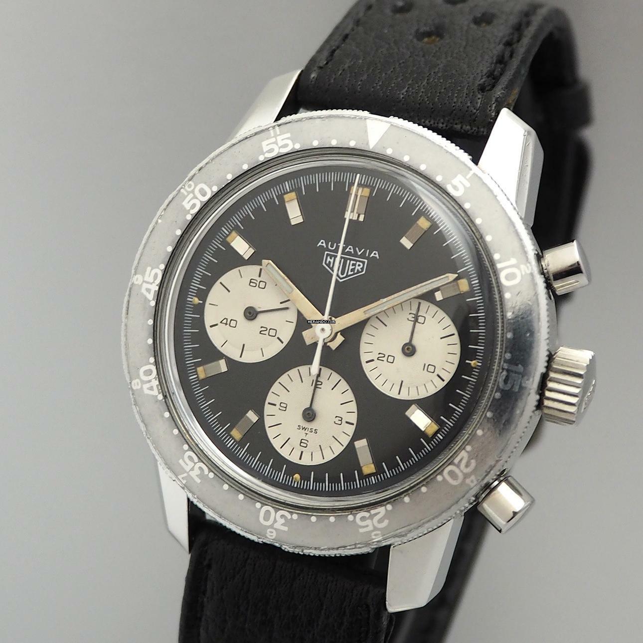 Heuer Autavia 2446C Chronograph Vintage Panda Valjoux 72