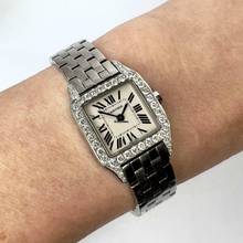 Thumbnail von Cartier Santos Demoiselle 2698 Quartz 20mm Steel 1.10TCW Diamond Watch </h1>