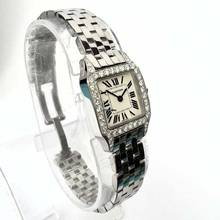 Thumbnail von Cartier Santos Demoiselle 2698 Quartz 20mm Steel 1.10TCW Diamond Watch </h1>