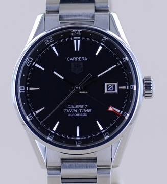  TAG Heuer Carrera Calibre 7 Date Twin-Time Automatic black Dial Klassiker 41mm Cal 7 </h1> 
