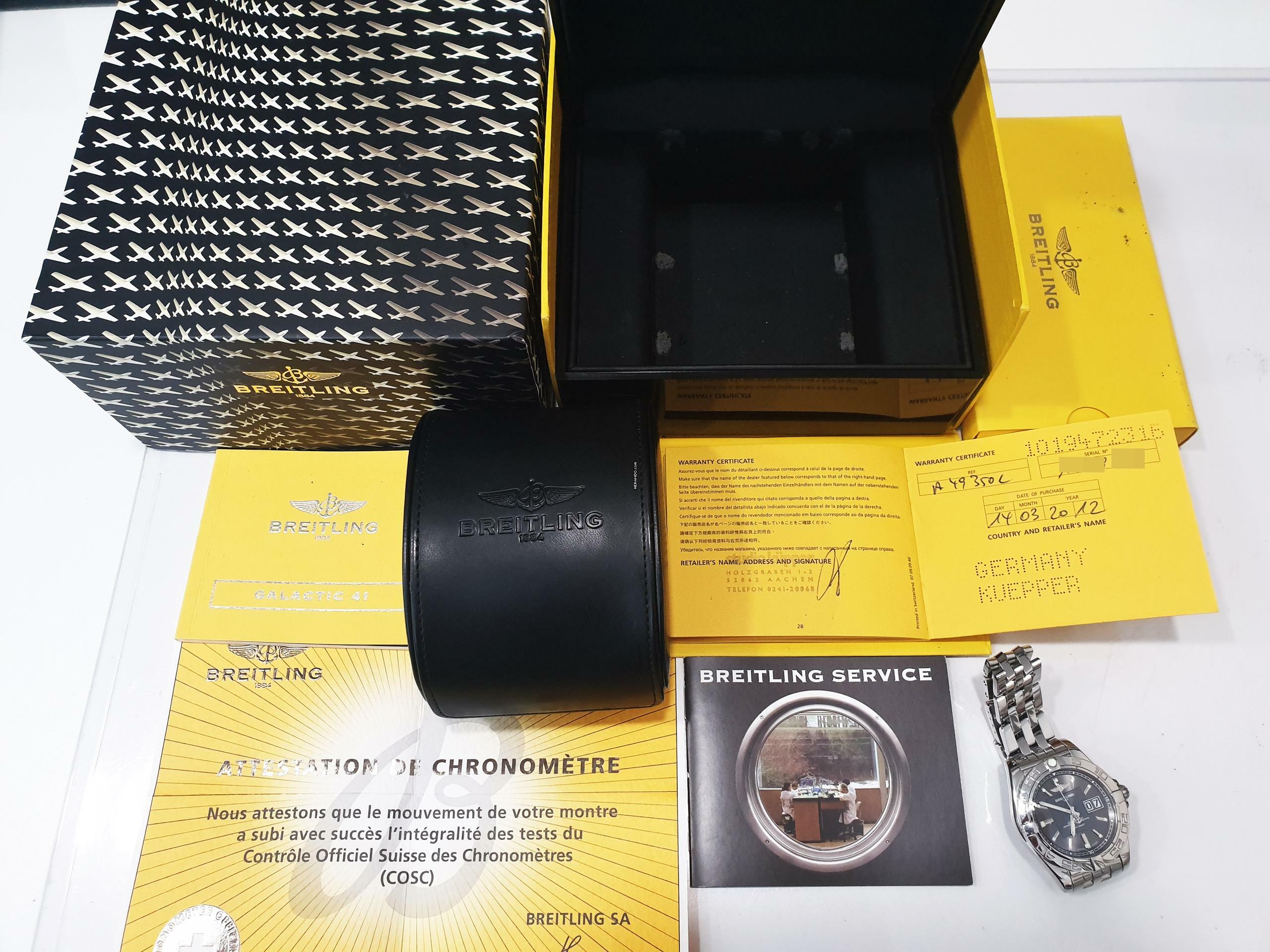 Thumbnail von Breitling Galactic 41 grey Dial Full Set