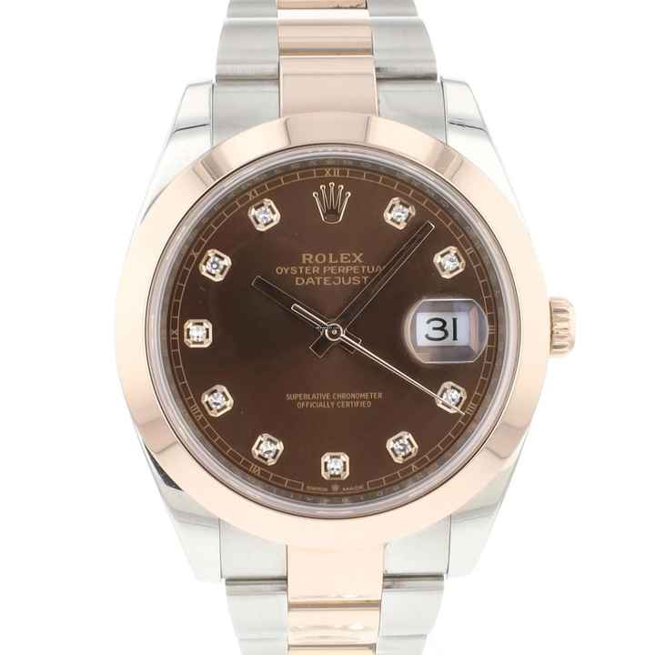  Rolex Datejust 41 Steel Everose Gold Choco Diamond Dial 