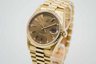 Thumbnail von Rolex Day-Date 36 Tritium Havana Dial L-Serie mit Rolex Service </h1>