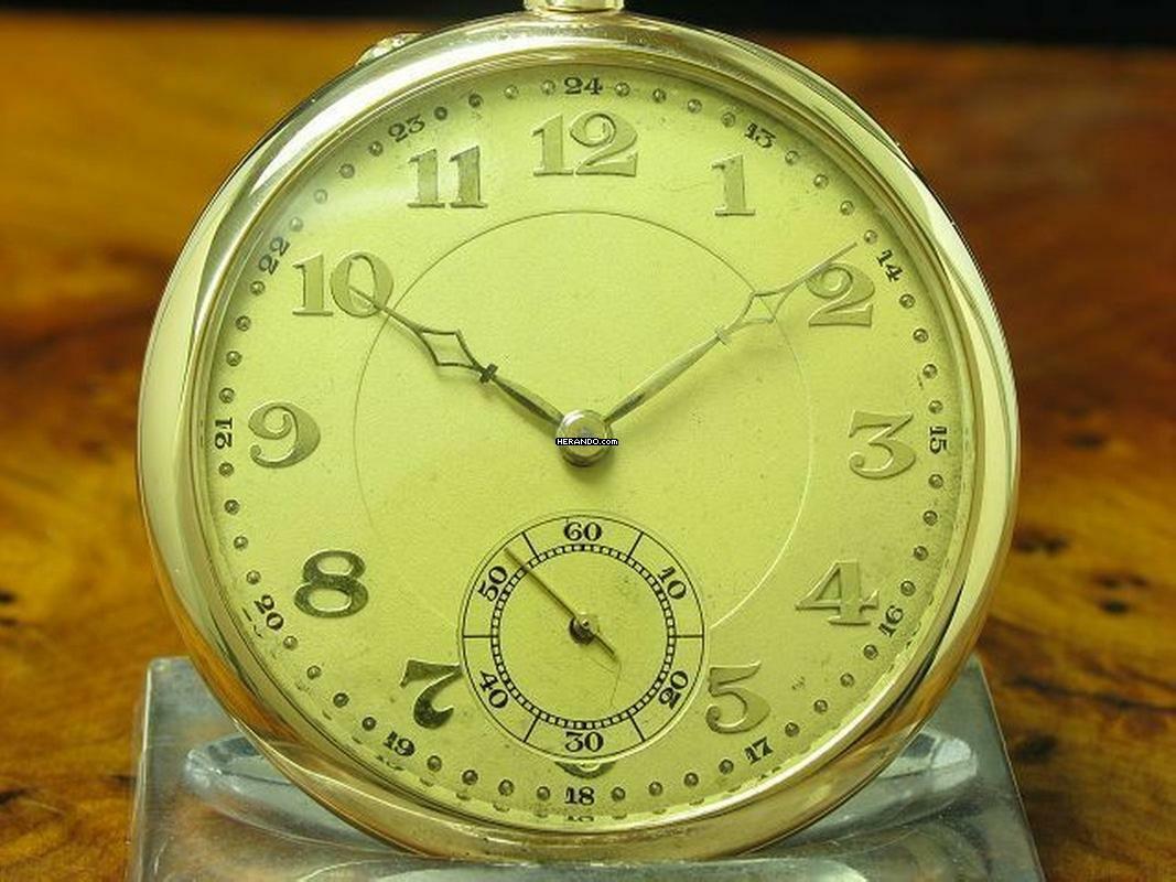 Thumbnail von IWC Open Face 14kt 585 Gold Taschenuhr / Durchmesser 48,5 Mm </h1>