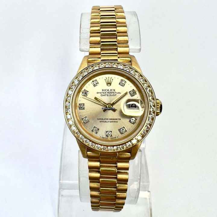  Rolex Datejust OYSTER PERPETUAL DATEJUST Presidential Automatic 26mm 18K Yellow Gold Diamond Watch </h1> 