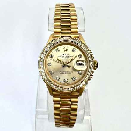  Rolex Datejust OYSTER PERPETUAL DATEJUST Presidential Automatic 26mm 18K Yellow Gold Diamond Watch </h1> 