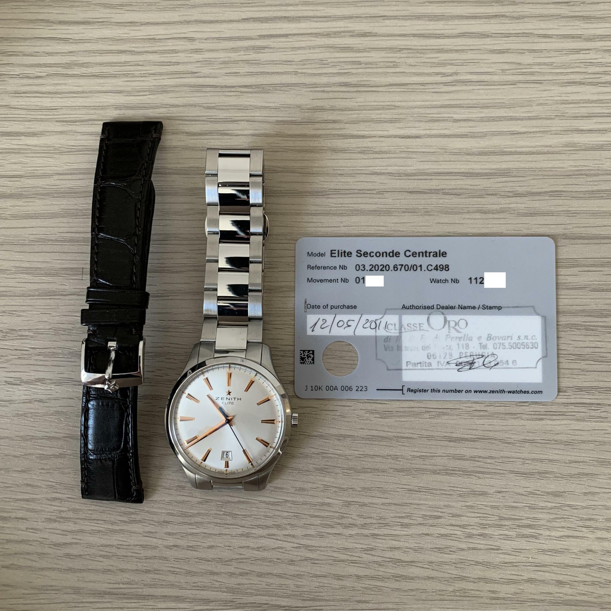 Thumbnail von Zenith Captain Central Second Elite Captain 03.2020.670.01 Central Second Full Set 2011’s </h1>