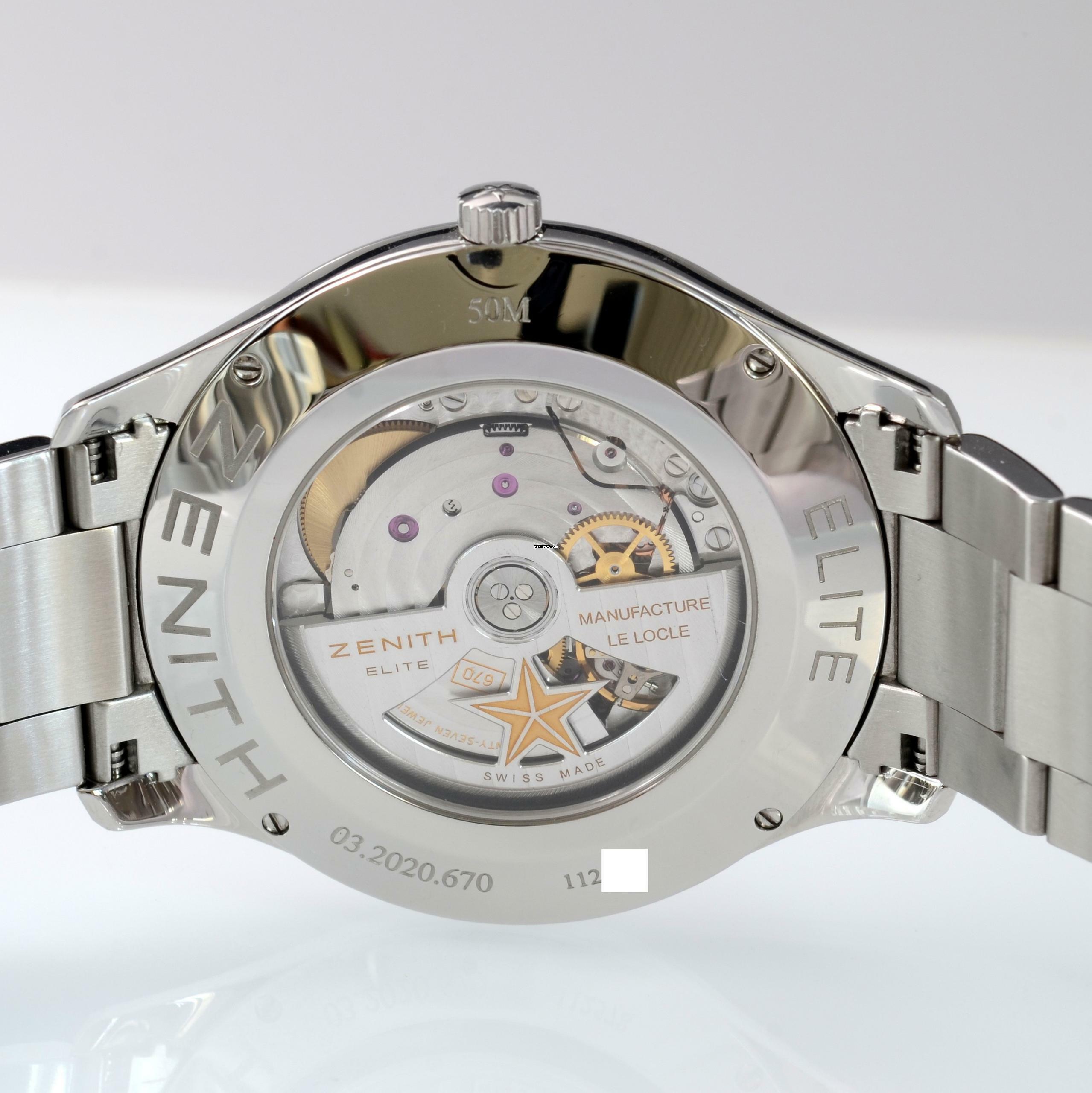 Thumbnail von Zenith Captain Central Second Elite Captain 03.2020.670.01 Central Second Full Set 2011’s </h1>