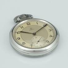 Thumbnail von Omega Classic “Étanche” First Waterproof Stahl Taschenuhr Art Deco 1937 Ref. CK 1064 </h1>