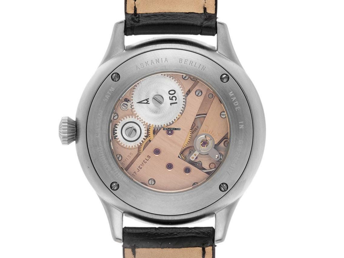 Thumbnail von Askania Avus Stahl Handaufzug Armband Leder 42mm Ref.AVU-3642 Box&Pap. Full Set Neu