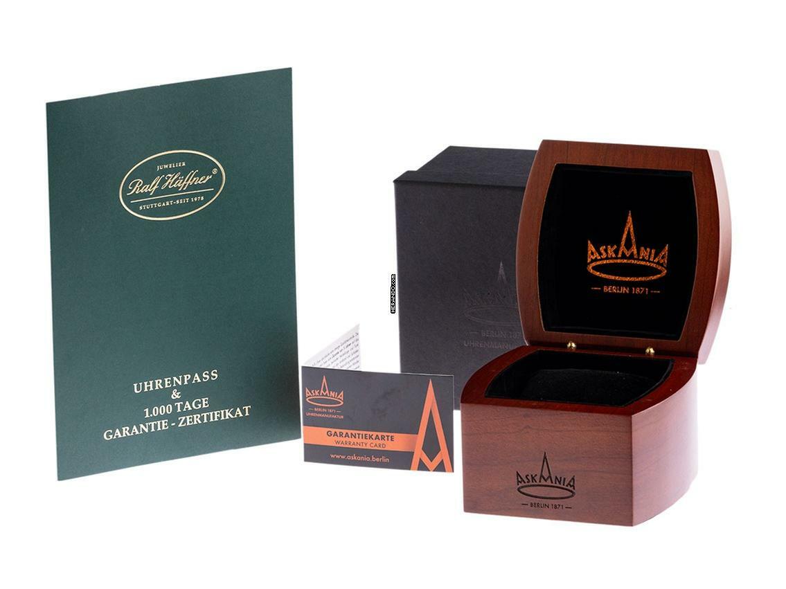 Thumbnail von Askania Avus Stahl Handaufzug Armband Leder 42mm Ref.AVU-3642 Box&Pap. Full Set Neu