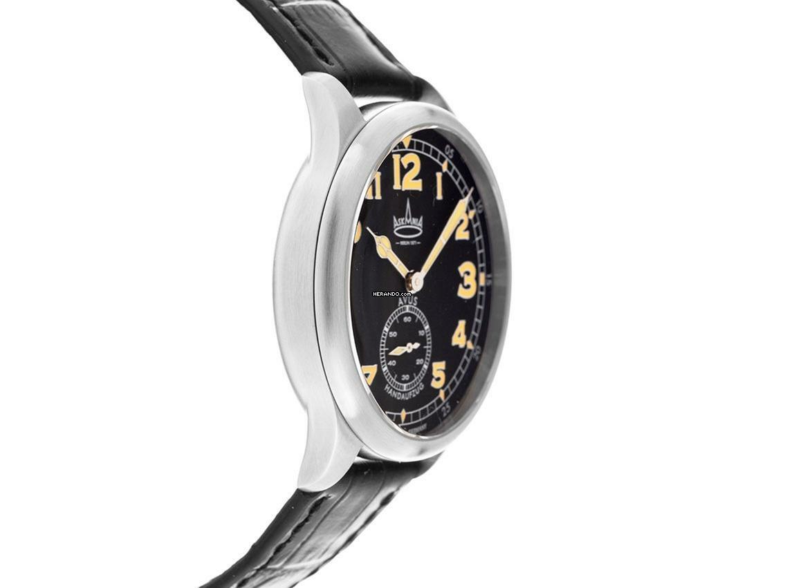 Thumbnail von Askania Avus Stahl Handaufzug Armband Leder 42mm Ref.AVU-3642 Box&Pap. Full Set Neu