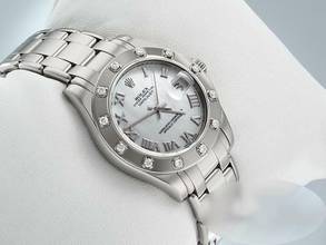 Thumbnail von Rolex Lady-Datejust Pearlmaster 34 81319 2010 Weissgold 750 Perlmutt Diamanten Automatik 18kt White Gold Chronometer </h1>