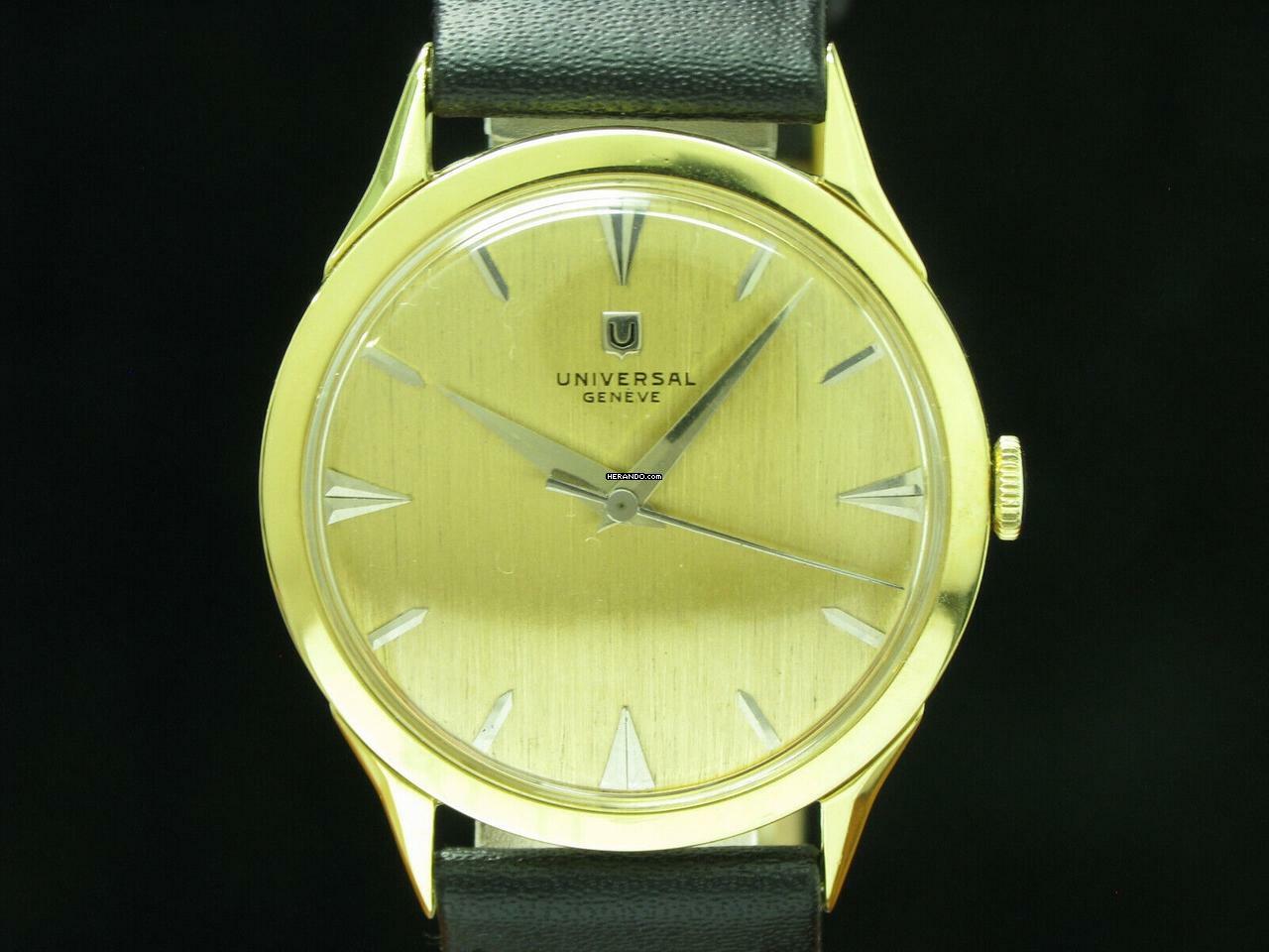 Thumbnail von Universal Genève 18kt 750 Gold Handaufzug Herrenuhr / Gn 1751xxx / Kaliber 332 </h1>