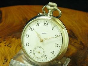 Thumbnail von Neusilber Open Face Taschenuhr / Durchmesser 48,9 Mm </h1>