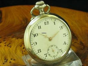 Thumbnail von Neusilber Open Face Taschenuhr / Durchmesser 48,9 Mm </h1>