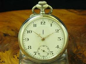 Thumbnail von Neusilber Open Face Taschenuhr / Durchmesser 48,9 Mm </h1>