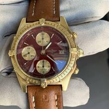 Thumbnail von Breitling Chronomat 81950 Burgundy dial yellow gold 18KT 1980’s </h1>