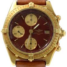 Thumbnail von Breitling Chronomat 81950 Burgundy dial yellow gold 18KT 1980’s </h1>