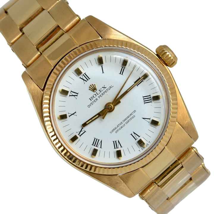  Rolex Oyster Perpetual 31 6751 Midsize 31MM white dial yellow gold 18KT 1974's </h1> 