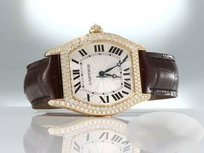 Thumbnail von Cartier Tortue Gelbgold 750 Diamanten Brillanten Grosses Modell Gold Wa503751 18kt Yellow Gold