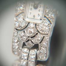Thumbnail von Unbekannt Unknown Art Deco Diamond Ladies bracelet watch Platinum um 1920 </h1>