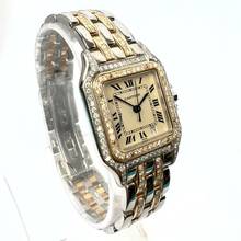Thumbnail von Cartier Panthère 27mm 2 Row Gold Quartz 3.7TCW DIAMOND Watch </h1>