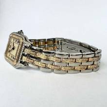 Thumbnail von Cartier Panthère 27mm 2 Row Gold Quartz 3.7TCW DIAMOND Watch </h1>