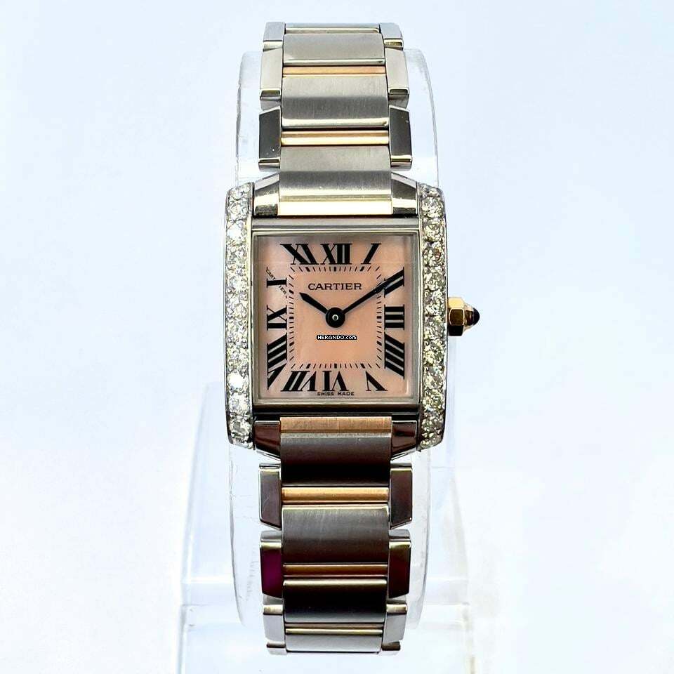  Cartier Tank Française Quartz 20mm 2 Tone 0.80TCW DIAMOND Watch </h1> 