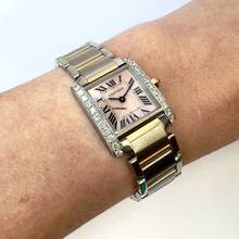Thumbnail von Cartier Tank Française Quartz 20mm 2 Tone 0.80TCW DIAMOND Watch </h1>