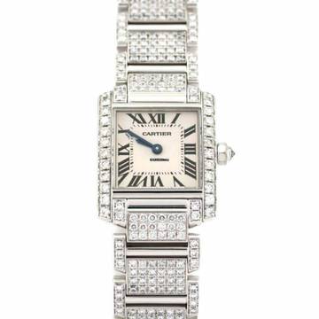  Cartier Tank Française Quartz 20mm Steel 6.11TCW Full DIAMOND Watch </h1> 