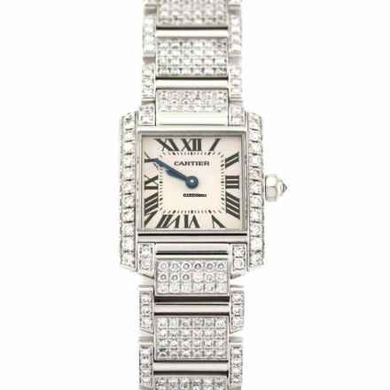  Cartier Tank Française Quartz 20mm Steel 6.11TCW Full DIAMOND Watch </h1> 